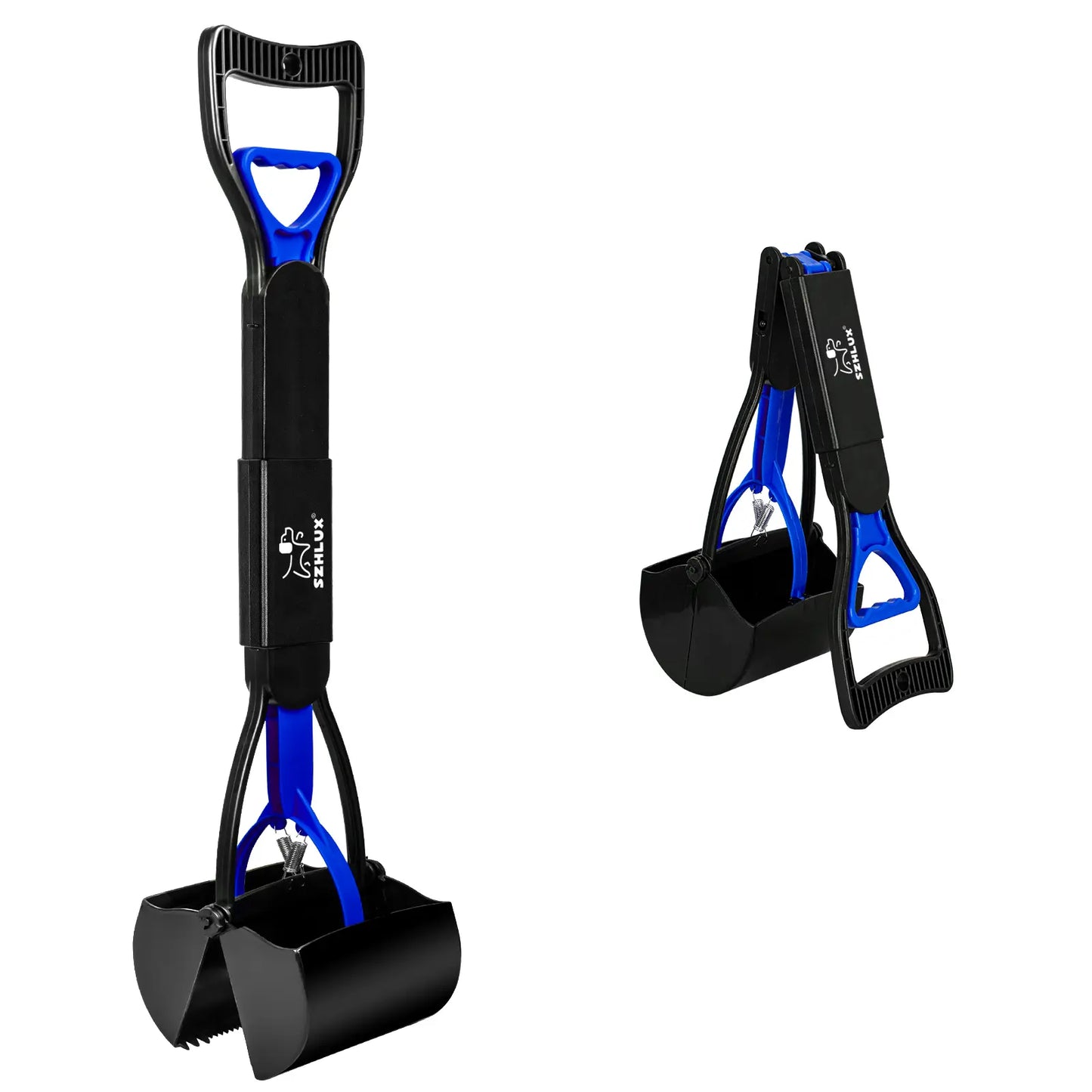 28" Foldable Dog Pooper Scooper with Unbreakable Material & Durable Spring, Easy-To-Use for Grass, Gravel, and Outdoor Cleanup