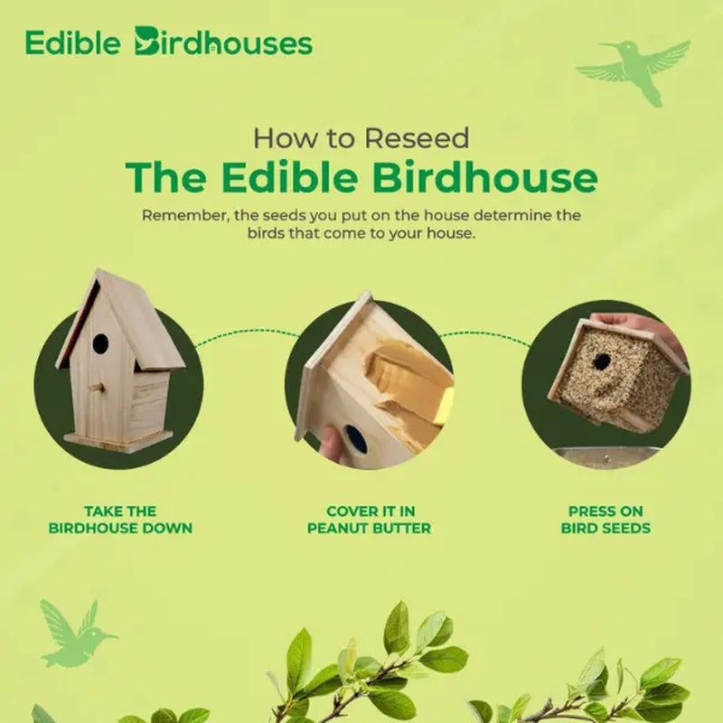 Edible Bird Feeder - Light Roof Tall Birdhouse