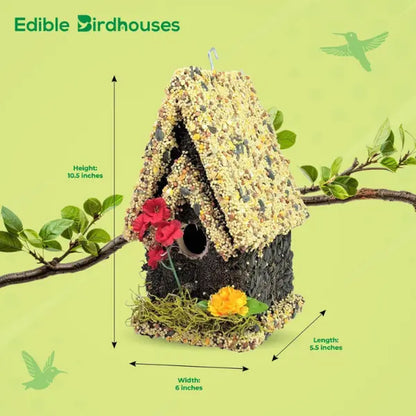 Edible Bird Feeder - Light Roof Tall Birdhouse