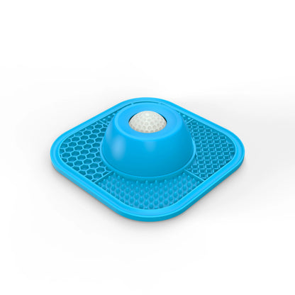 PLOSIF Slow Feeder Dog Bowl for Liquid Treat with Entertained Ball, Dog Feeder Bowl with Slow Feeder Mat, Dog Feeder Lick Bowl for Bone Broth and Yogurt for Large Medium Small Breeds Dietary Supplement/Post-Op Nutrition, Blue