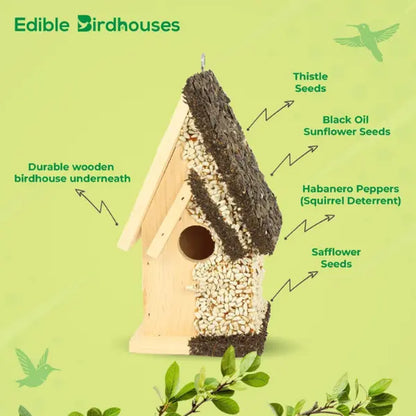 Edible Bird Feeder - Light Roof Tall Birdhouse