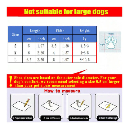 4Pcs Dog Boots Set, Anti-Slip Soft Sole Durable Outdoor Pet Shoes, Waterproof for Shiba Inu Bichon Frise Corgi Poodle Other Dogs, Rainy Day Pet Shoes