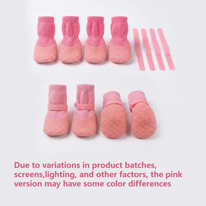 4Pcs Dog Boots Set, Anti-Slip Soft Sole Durable Outdoor Pet Shoes, Waterproof for Shiba Inu Bichon Frise Corgi Poodle Other Dogs, Rainy Day Pet Shoes